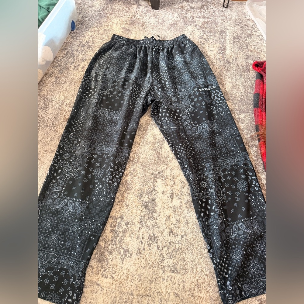 Navy Paisley Print Pants